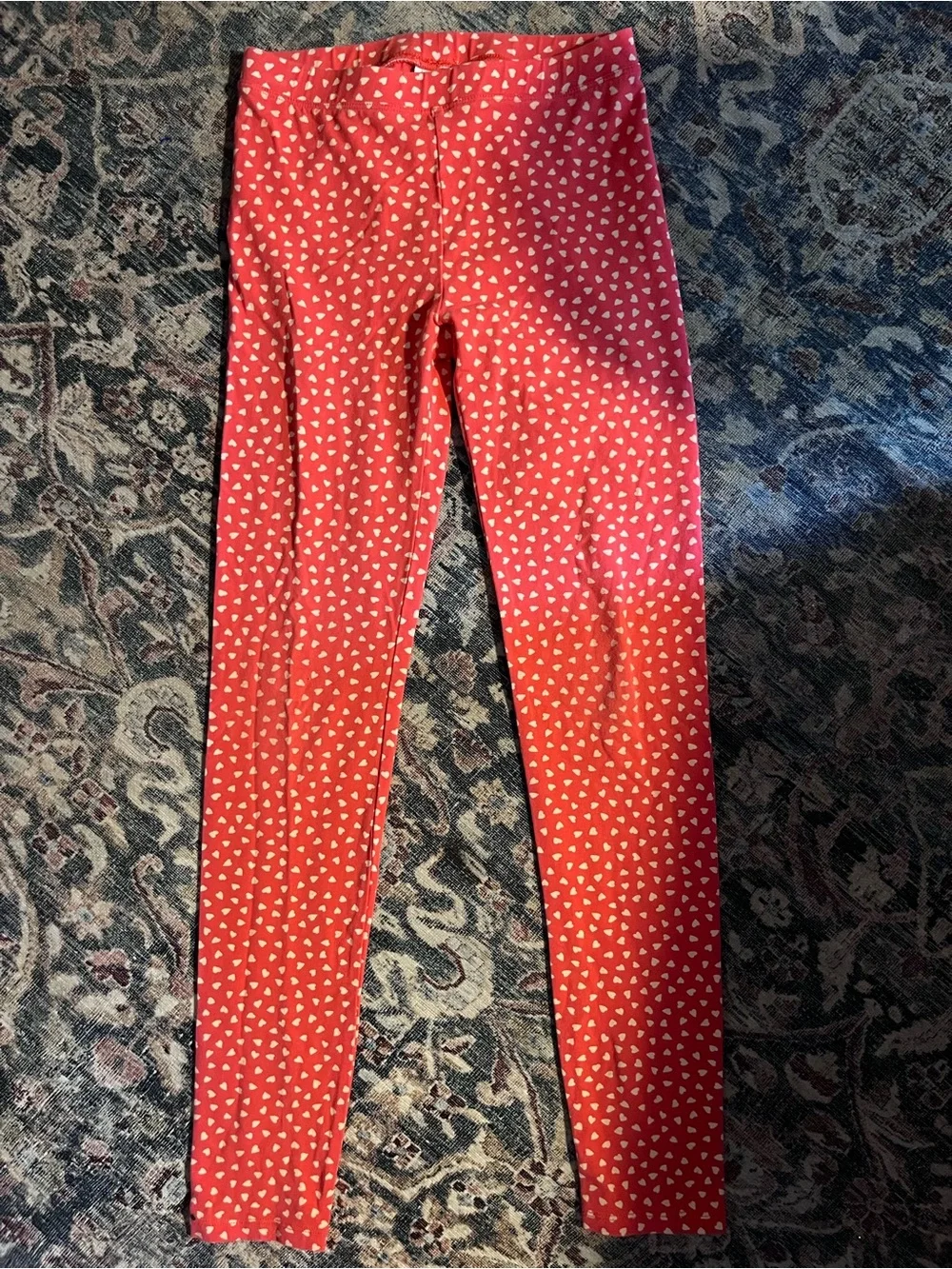 Crewcuts Girls 14 Heart Leggings